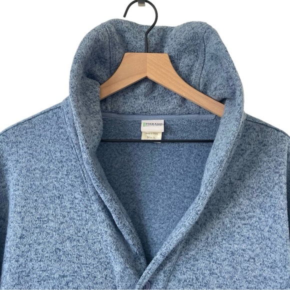 Mens Cardigan XL Light Blue Coastal Old Money Classic Minimalist Grandpa Sweater - Picture 4 of 16